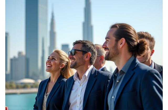 Founders of Arabian Journeys overlooking Burj Khalifa